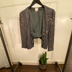 Parker sequence cropped silk jacket